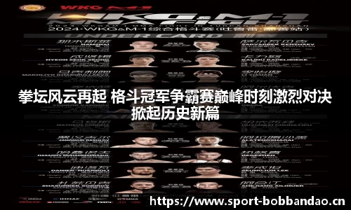 拳坛风云再起 格斗冠军争霸赛巅峰时刻激烈对决掀起历史新篇