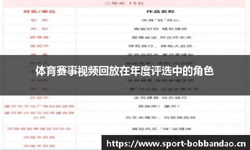 体育赛事视频回放在年度评选中的角色